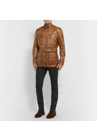 Jean en cuir noir Belstaff