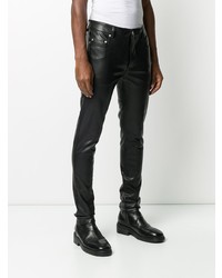 Jean en cuir noir Rick Owens DRKSHDW