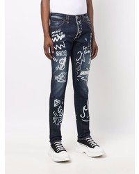 Jean imprimé bleu marine Philipp Plein