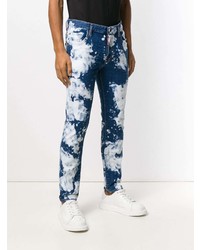 Jean imprimé tie-dye bleu marine DSQUARED2