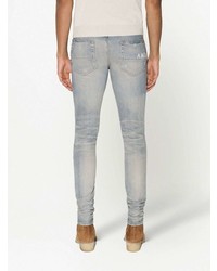 Jean skinny à fleurs bleu clair Amiri