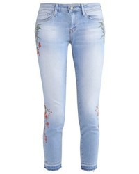 Jean skinny à fleurs bleu clair Mavi