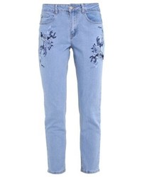 Jean skinny à fleurs bleu clair Missguided