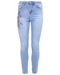 Jean skinny à fleurs bleu clair Missguided
