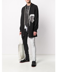 Jean skinny à patchwork blanc et noir Rick Owens DRKSHDW