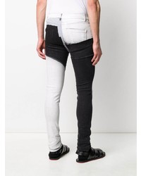 Jean skinny à patchwork blanc et noir Rick Owens DRKSHDW