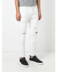 Jean skinny à patchwork blanc DSQUARED2