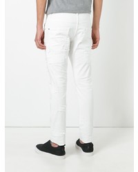 Jean skinny à patchwork blanc DSQUARED2