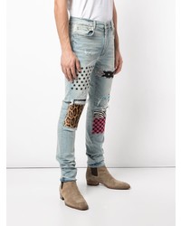 Jean skinny à patchwork bleu clair Amiri