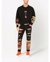 Jean skinny à patchwork noir Dolce & Gabbana