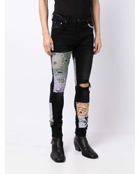 Jean skinny à patchwork noir Amiri