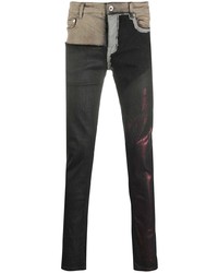 Jean skinny à patchwork noir Rick Owens DRKSHDW