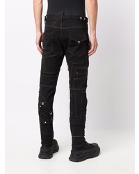 Jean skinny à patchwork noir DSQUARED2