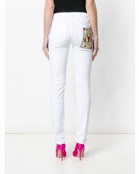 Jean skinny brodé blanc Dolce & Gabbana