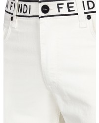 Jean skinny brodé blanc Fendi