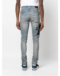 Jean skinny brodé bleu clair Amiri