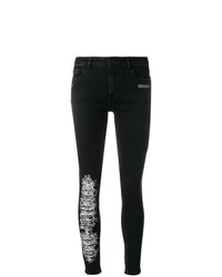 Jean skinny brodé noir Off-White