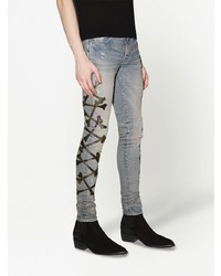 Jean skinny camouflage bleu clair Amiri