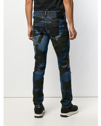 Jean skinny camouflage bleu marine DSQUARED2