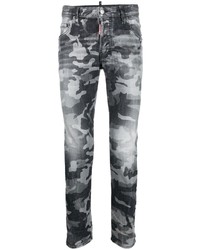 Jean skinny camouflage gris
