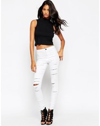 Jean skinny déchiré blanc Asos