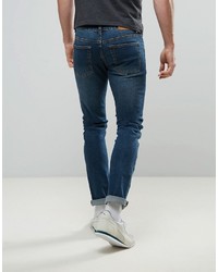 Jean skinny déchiré bleu marine