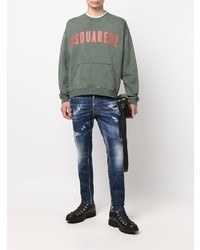 Jean skinny déchiré bleu marine DSQUARED2