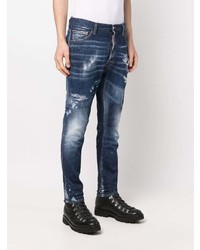 Jean skinny déchiré bleu marine DSQUARED2