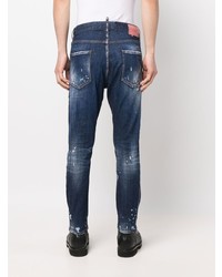 Jean skinny déchiré bleu marine DSQUARED2