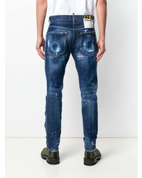 Jean skinny déchiré bleu marine DSQUARED2