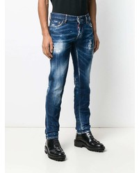 Jean skinny déchiré bleu marine DSQUARED2