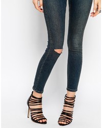 Jean skinny déchiré bleu marine Asos