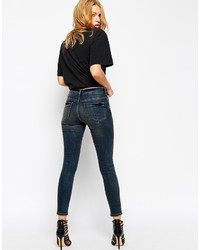 Jean skinny déchiré bleu marine Asos