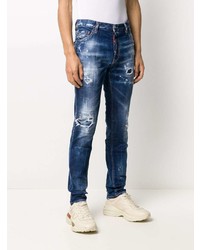 Jean skinny déchiré bleu marine DSQUARED2