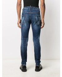 Jean skinny déchiré bleu marine DSQUARED2