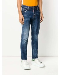 Jean skinny déchiré bleu marine DSQUARED2