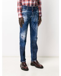 Jean skinny déchiré bleu marine DSQUARED2