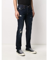 Jean skinny déchiré bleu marine Philipp Plein