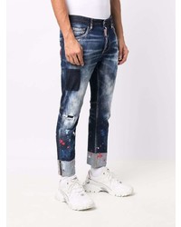 Jean skinny déchiré bleu marine DSQUARED2