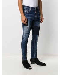 Jean skinny déchiré bleu marine DSQUARED2