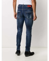 Jean skinny déchiré bleu marine DSQUARED2