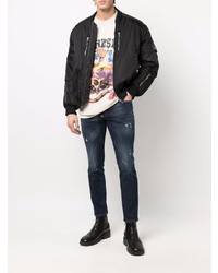 Jean skinny déchiré bleu marine Philipp Plein