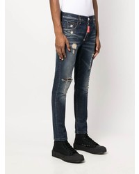 Jean skinny déchiré bleu marine Philipp Plein