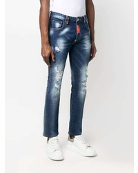 Jean skinny déchiré bleu marine Philipp Plein