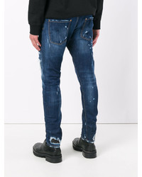 Jean skinny déchiré bleu marine DSQUARED2