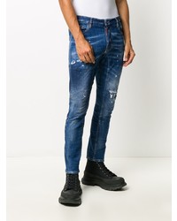 Jean skinny déchiré bleu marine DSQUARED2