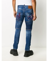 Jean skinny déchiré bleu marine DSQUARED2