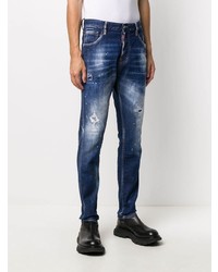 Jean skinny déchiré bleu marine DSQUARED2