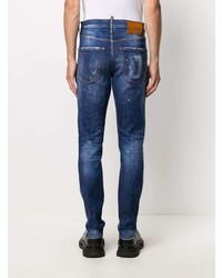 Jean skinny déchiré bleu marine DSQUARED2