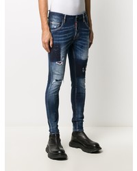 Jean skinny déchiré bleu marine DSQUARED2